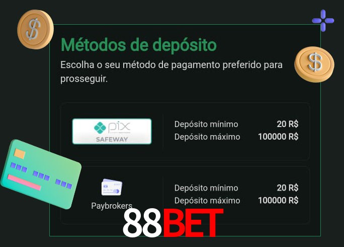 O cassino 88Bet oferece uma grande variedade de métodos de pagamento